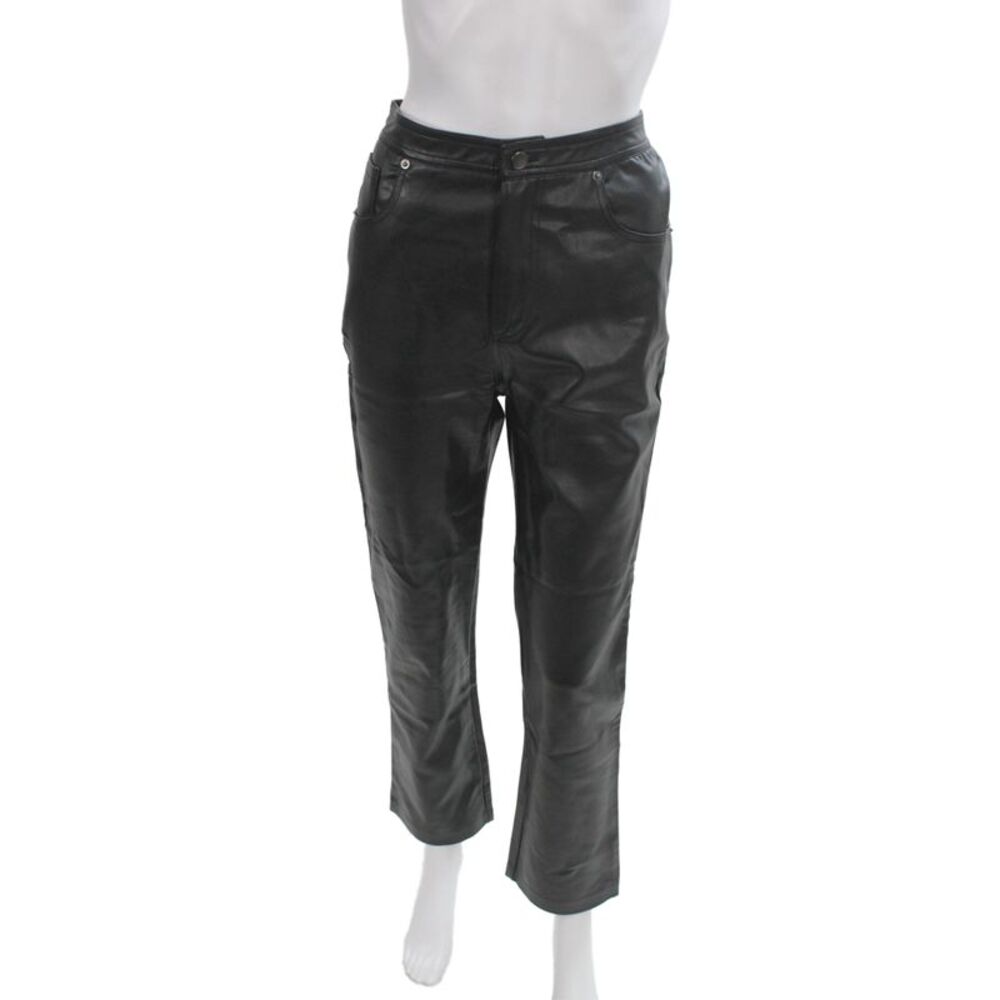 Steve Madden Womens Cropped Black Button Pants 100% Polyurethane Size 27